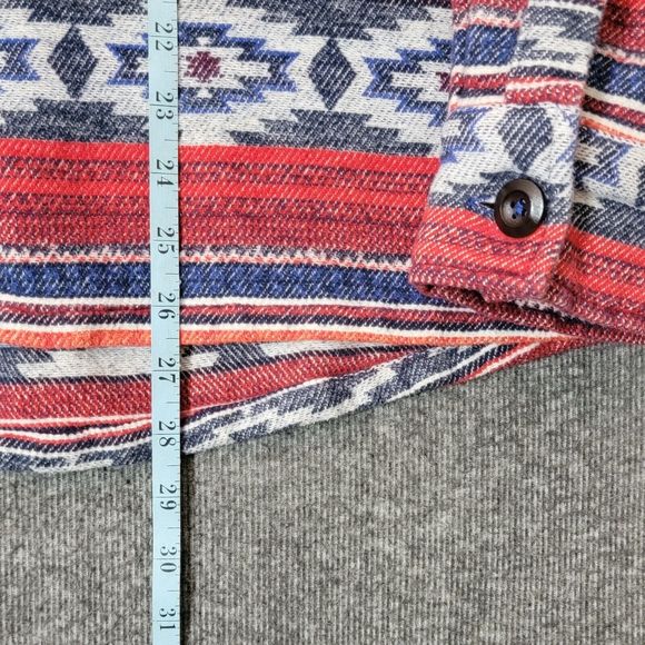 Rock & Roll Denim Shirt Womens XL Red White Blue Aztec Button Up Jacket Shacket - Picture 5 of 14